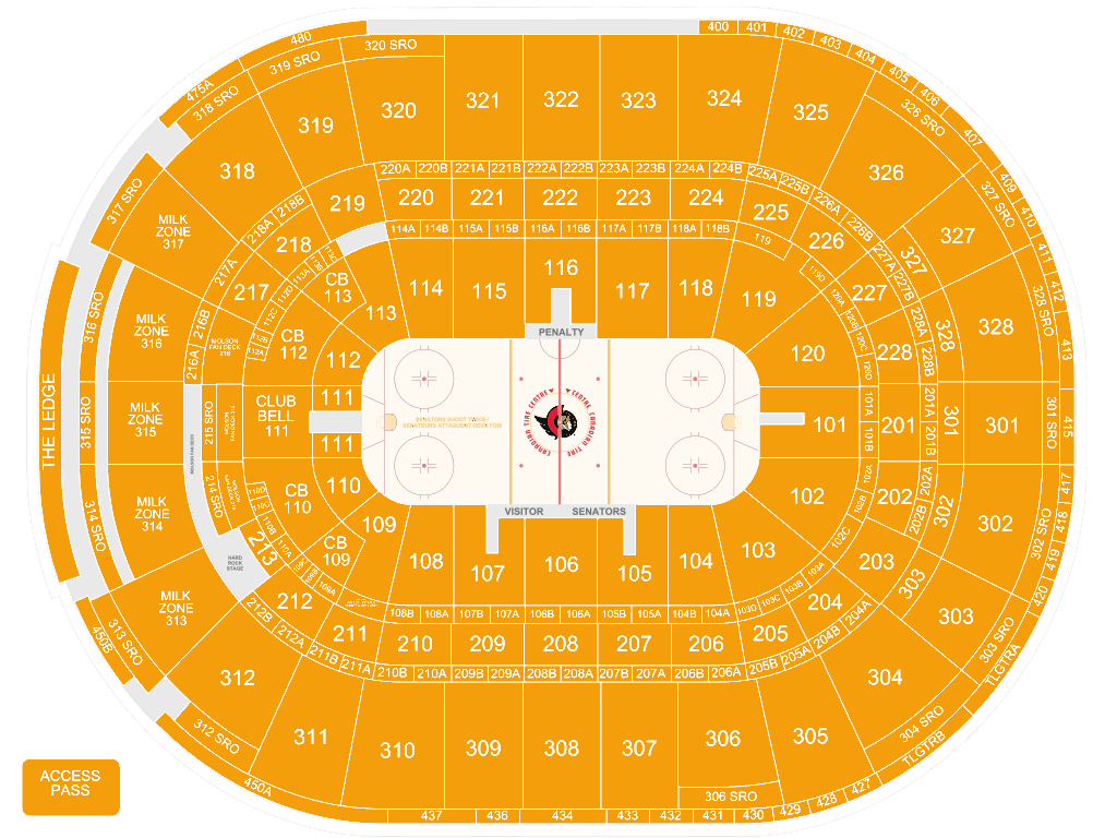 Canadian Tire Centre seating chart