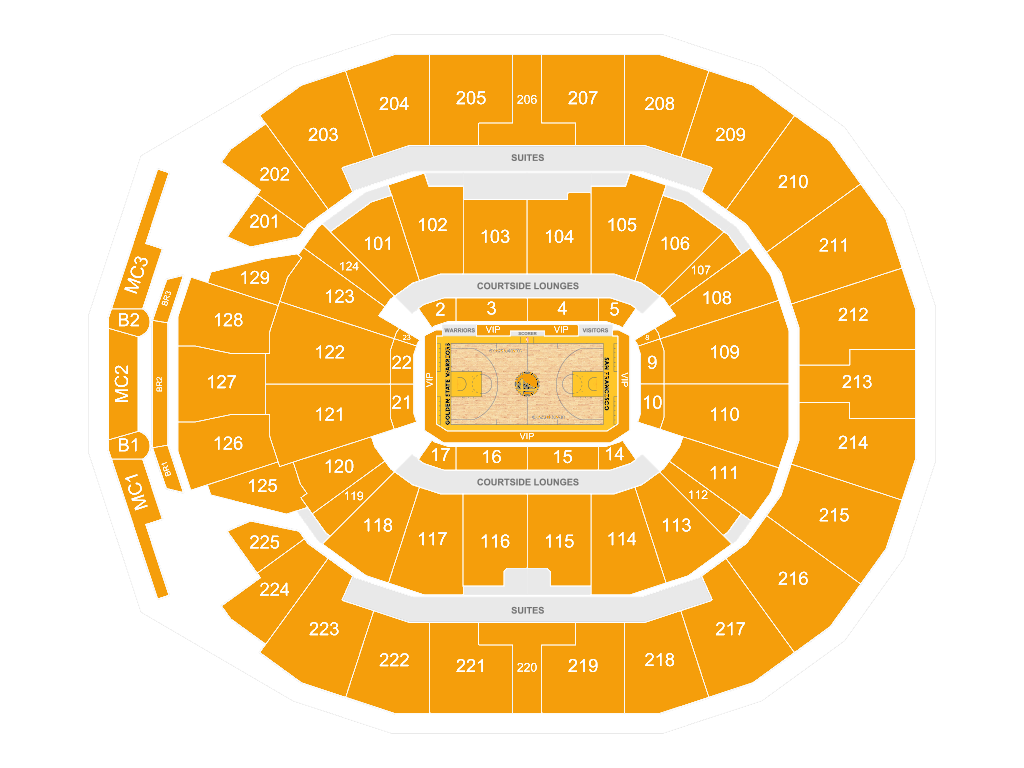 Chase Center seating chart