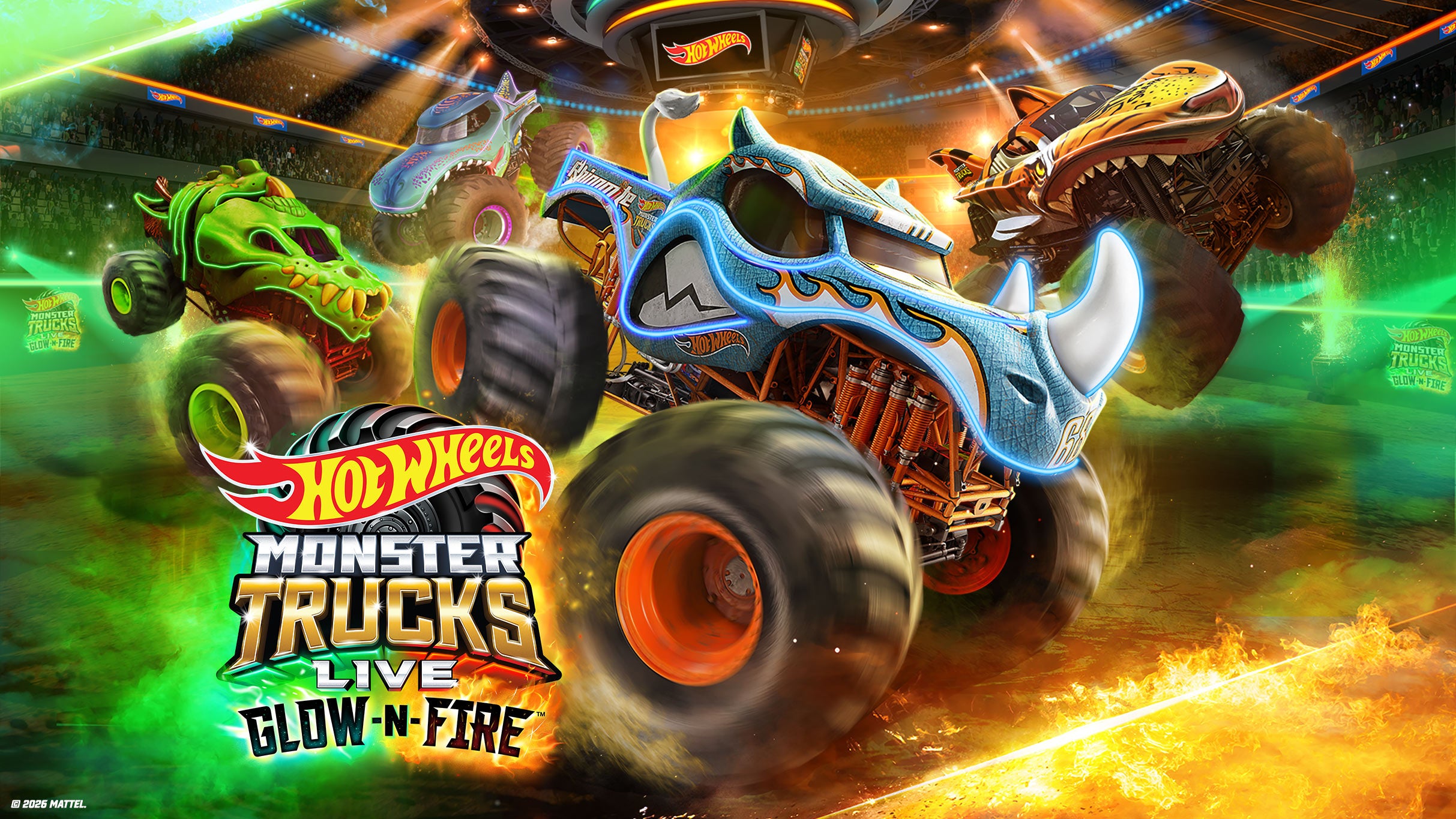 Hot Wheels Monster Trucks Live Glow-N-Fire 2026
