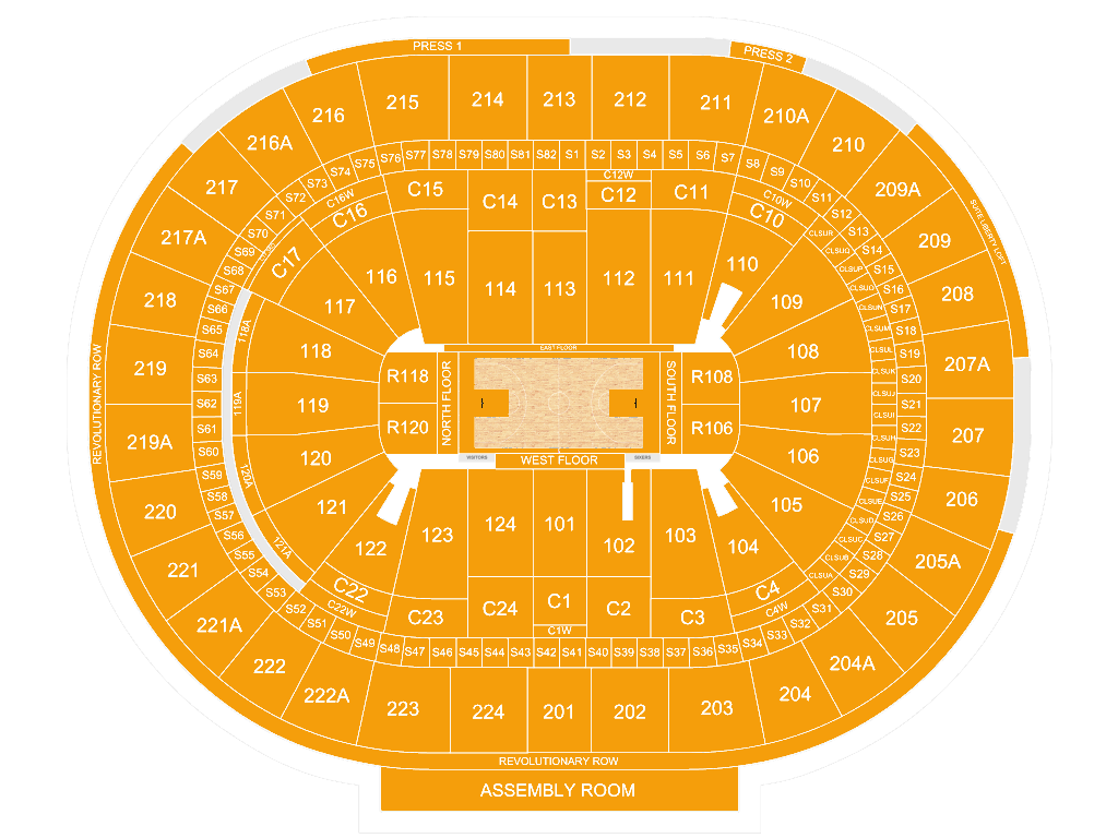 Xfinity Mobile Arena seating chart